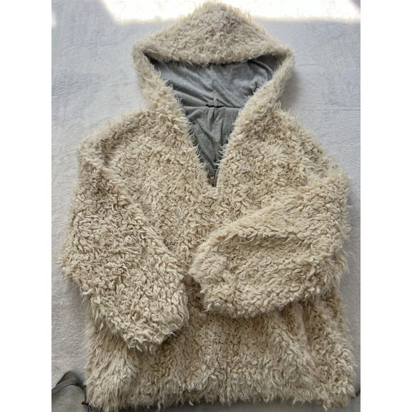 FREE‎ PEOPLE Mountain Peak Fluffy Pullover 1/4 zip White XS - Picture 6 of 16